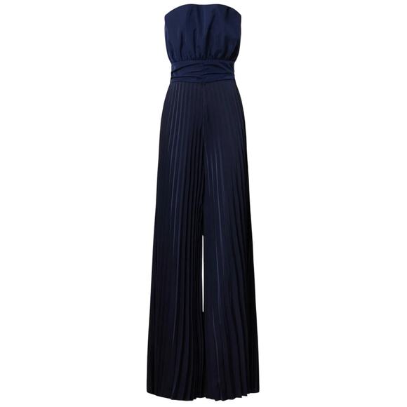 One33 Social Strapless Pleated Jumpsuit in Blue, Size US 4 - Picture 1 of 9